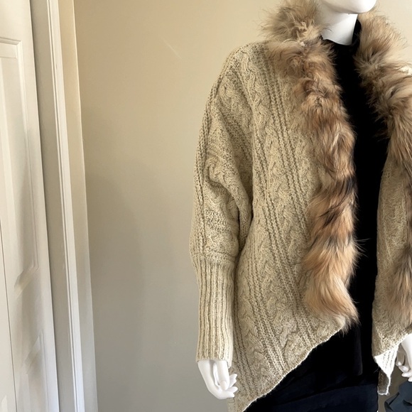 ANAMA trendy cocoon/Batwing style open front cardigan sweater. P size M/L - Picture 6 of 13